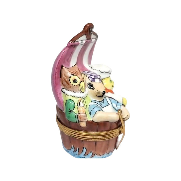 Three Men In A Tub Porcelain Limoges fairy myth French Trinket Box