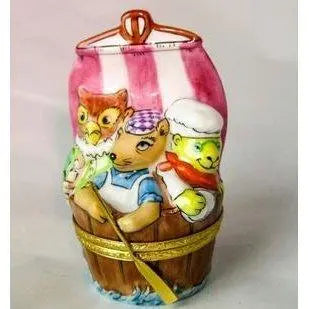 Three Men in a Tub Artoria Porcelain Limoges literature BABY maternity LIMOGES BOXES French Trinket Box