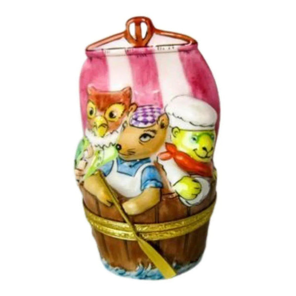 Three Men in a Tub Artoria Porcelain Limoges literature BABY maternity LIMOGES BOXES French Trinket Box