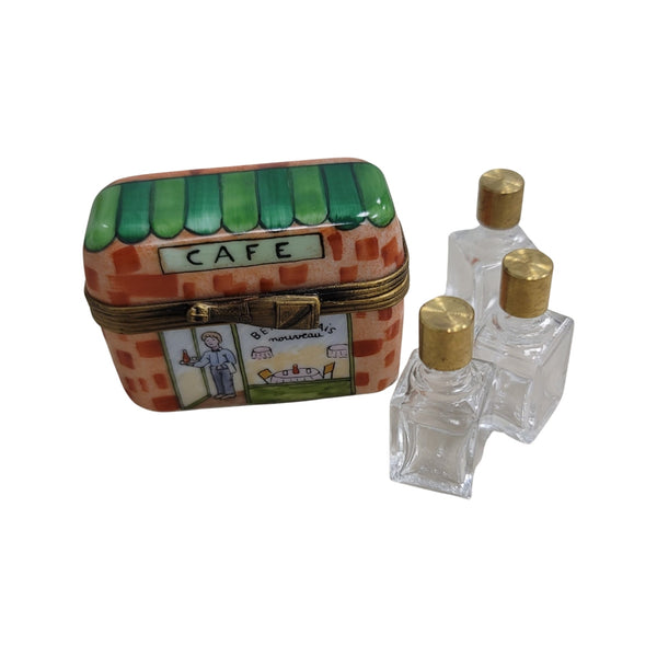 Three Perfume Cafe Box Porcelain Limoges Perfume French Trinket Box