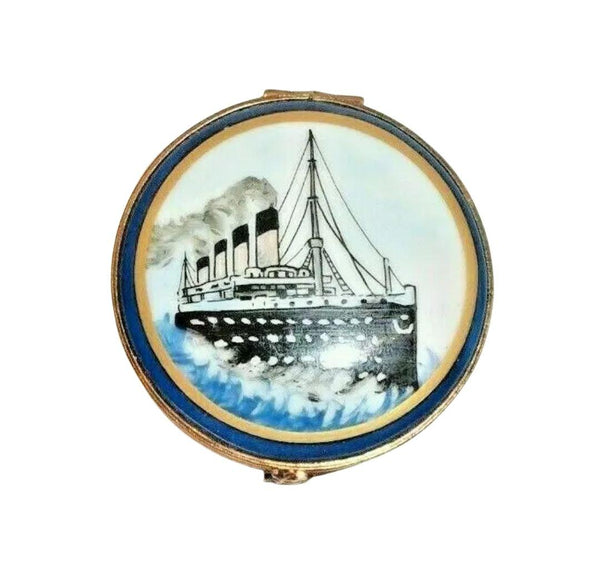Titanic Porcelain Memorial Box Porcelain Limoges vehicle French Trinket Box