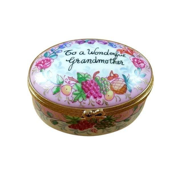 To A Wonderful Grandmother Porcelain Limoges special occasions mother xmas theme French Trinket Box
