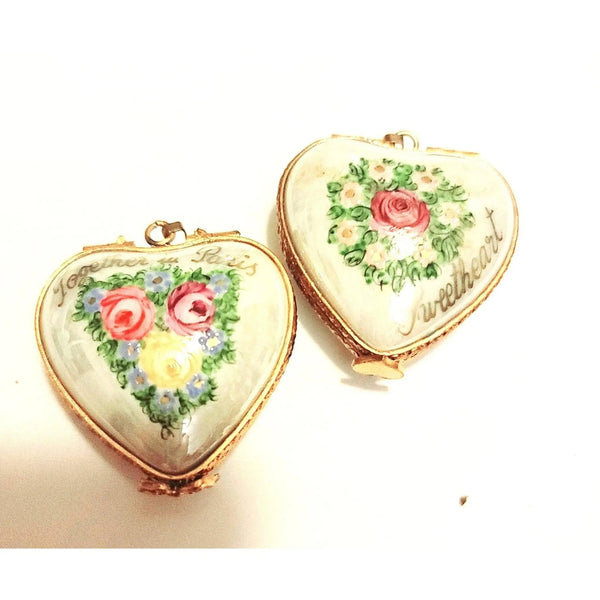 Together in Paris Pendant Porcelain Limoges French Trinket Box
