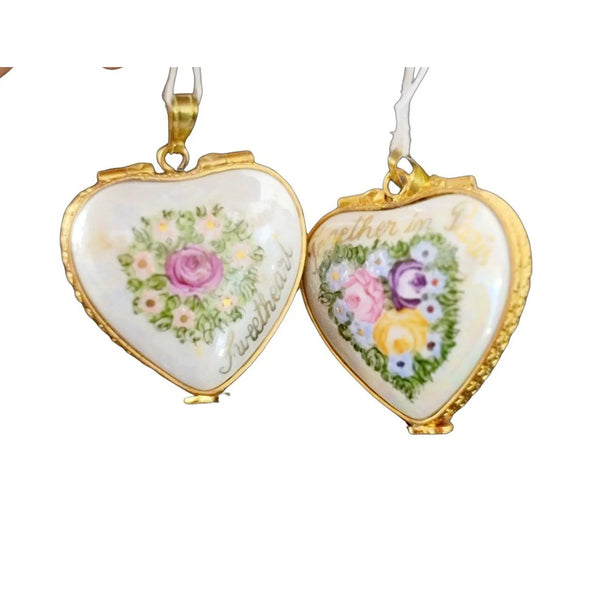 Together in Paris Pendant Porcelain Limoges French Trinket Box
