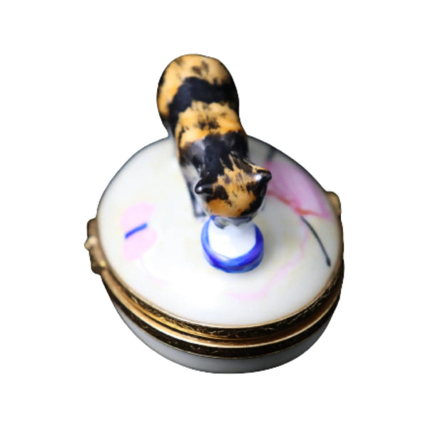 Tortoise Shell Cat Porcelain Limoges cat cats French Trinket Box