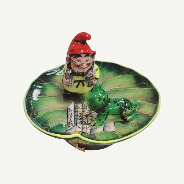 Troll Elf With Frogs Limoges Box Porcelain Limoges frog LIMOGES BOXES turtle French Trinket Box
