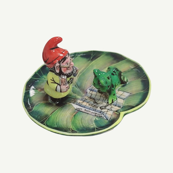 Troll Elf With Frogs Limoges Box Porcelain Limoges frog LIMOGES BOXES turtle French Trinket Box