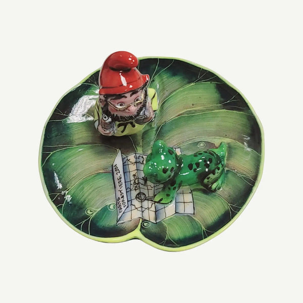 Troll Elf With Frogs Limoges Box Porcelain Limoges frog LIMOGES BOXES turtle French Trinket Box