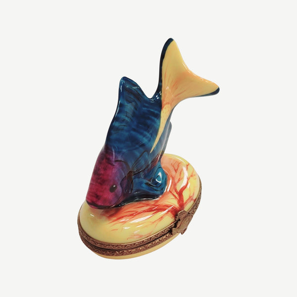 Tropical Fish Limoges Box Delight Porcelain Limoges fish ocean beach LIMOGES BOXES French Trinket Box