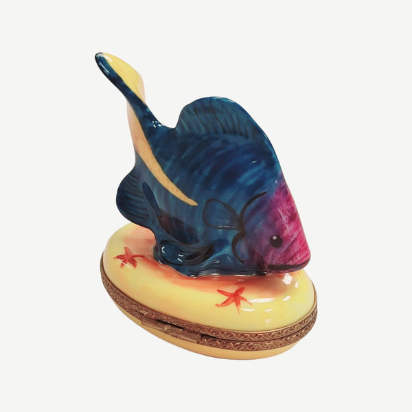 Tropical Fish Limoges Box Delight Porcelain Limoges fish ocean beach LIMOGES BOXES French Trinket Box