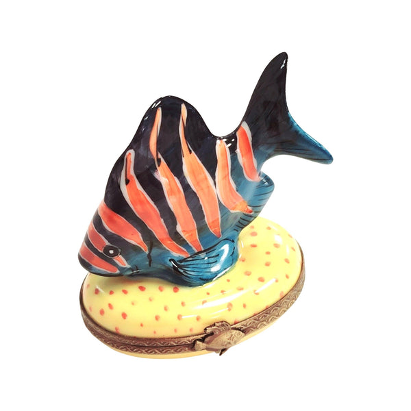 Tropical Fish Porcelain Figurine Porcelain Limoges fish ocean beach LIMOGES BOXES French Trinket Box