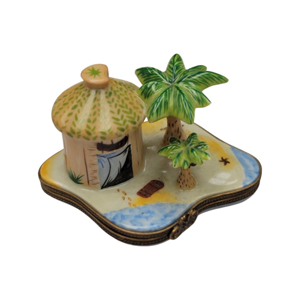 Tropical Tiki Hut Limoges Box Porcelain Limoges LIMOGES BOXES beach travel French Trinket Box