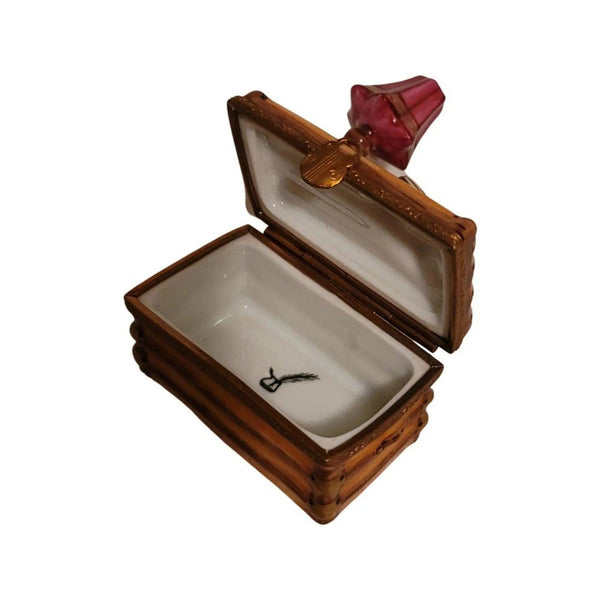 Trunk Lamp and Book Limoges Box Porcelain Limoges furniture French Trinket Box