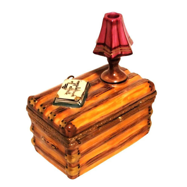 Trunk Lamp and Book Limoges Box Porcelain Limoges furniture French Trinket Box