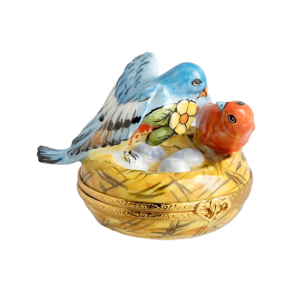 Two Birds In Nest Porcelain Limoges birds bird French Trinket Box