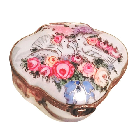 Two Doves Love Trinket Box Porcelain Limoges traditional wedding special limoges boxes French Trinket Box