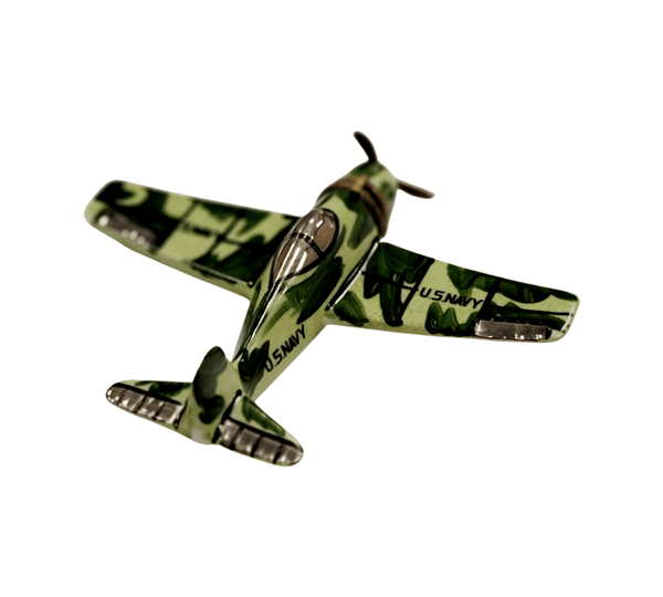 US Navy Camouflage WingTip Collectible Porcelain Limoges vehicle united states French Trinket Box