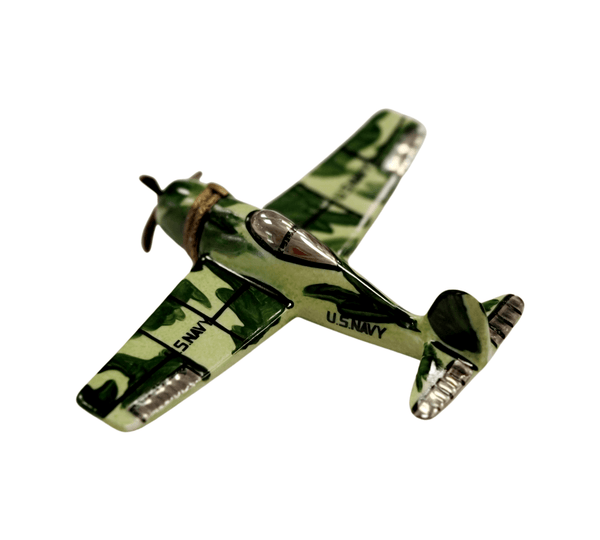 US Navy Camouflage WingTip Collectible Porcelain Limoges vehicle united states French Trinket Box