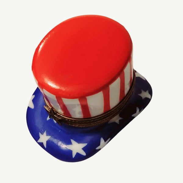 Uncle Sam Patriotic Limoges Box Porcelain Limoges united patriotic hat Limoges Imports Limoges Boxes French Trinket Box