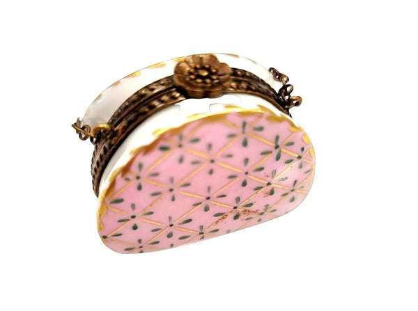Unique Pink Purse Limoges Box Porcelain Limoges purse trinket box limoges French Trinket Box