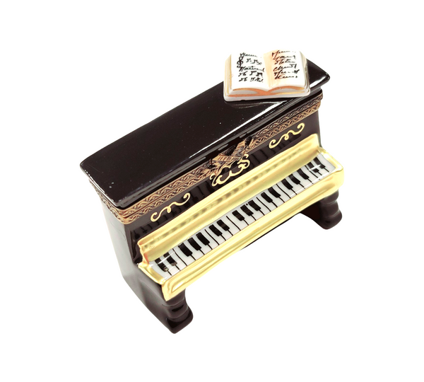 Upright Black Piano Limoges Box Porcelain Limoges music LIMOGES BOXES French Trinket Box