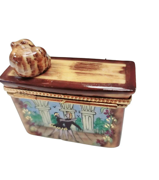 Upright Piano with Cat Charm Porcelain Limoges music LIMOGES BOXES French Trinket Box