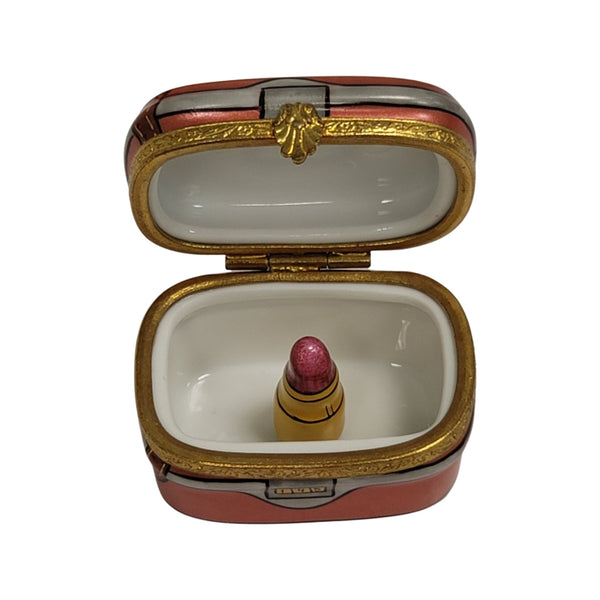 Exquisite Lipstick Jewelry Case Porcelain Limoges fashion home French Trinket Box