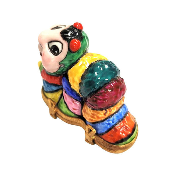 Vibrant Limoges Worm Figurine Porcelain Limoges LIMOGES BOXES bugs critters bug French Trinket Box