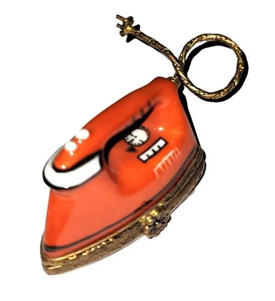 Vibrant Orange Iron Limoges Box Porcelain Limoges furniture French Trinket Box