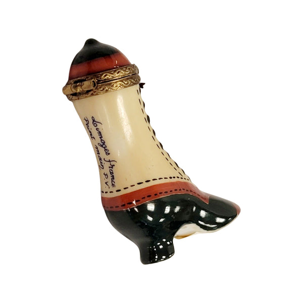 Victorian Elegance Boot Figurine Porcelain Limoges shoe figurine LIMOGES BOXES French Trinket Box