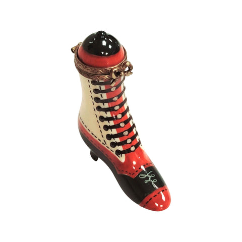 Victorian Elegance Boot Figurine Porcelain Limoges shoe figurine LIMOGES BOXES French Trinket Box
