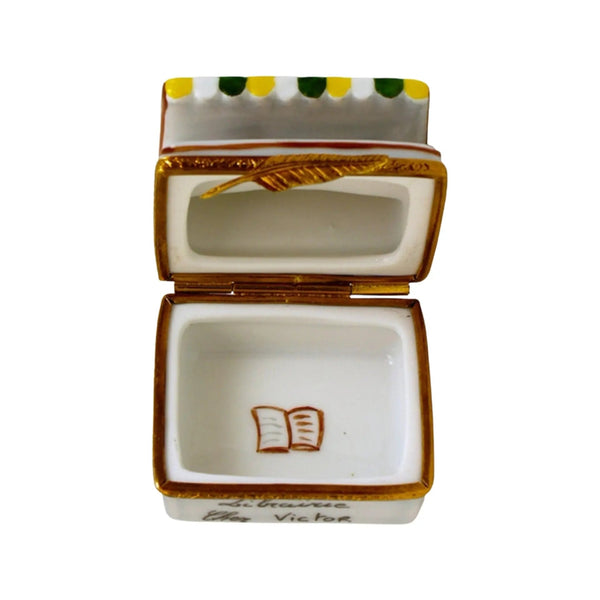 Victors Book Store Porcelain Limoges book professional French Trinket Box