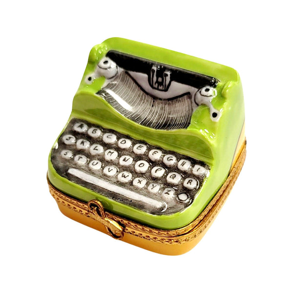 Vintage Green Typewriter Limoges Box Porcelain Limoges professional Limoges Box French Trinket Box
