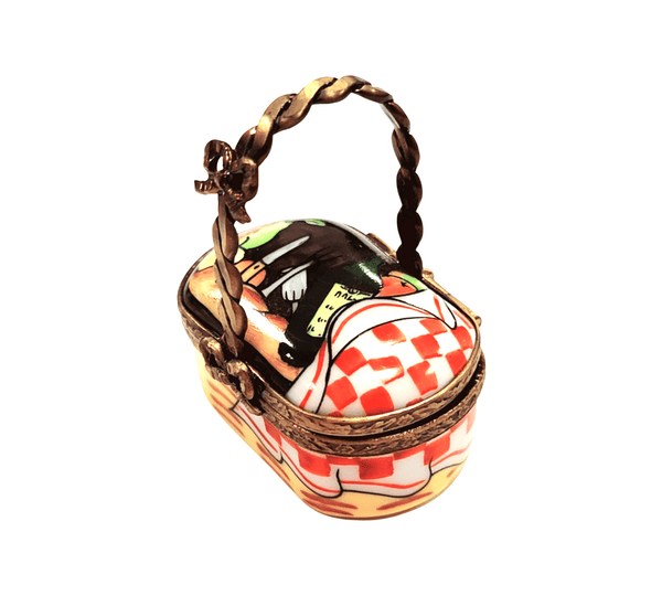 Vintage Limoges Picnic Basket Porcelain Limoges garden home food French Trinket Box