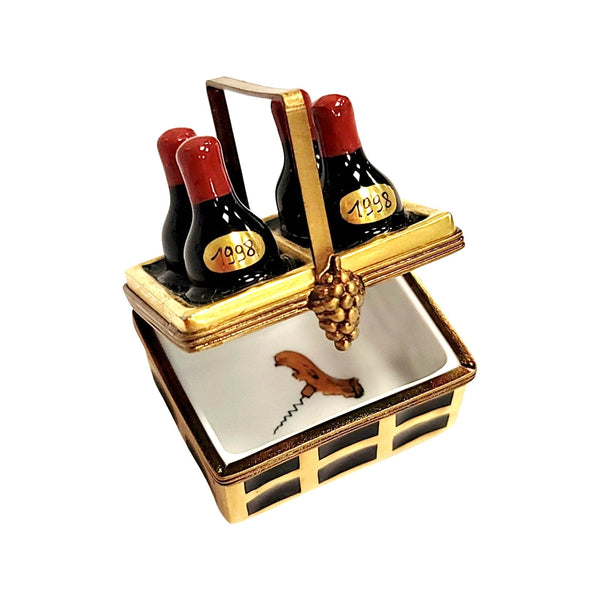 Vintage Wine Basket Limoges Box Porcelain Limoges wine French Trinket Box