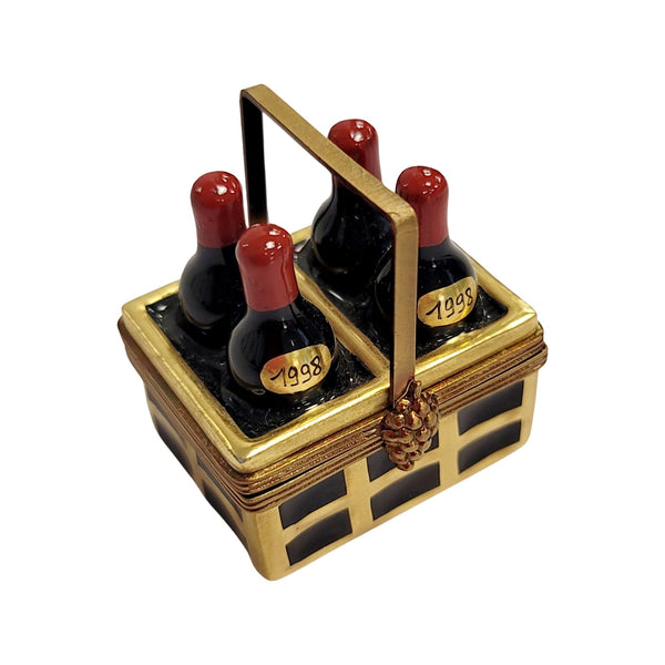 Vintage Wine Basket Limoges Box Porcelain Limoges wine French Trinket Box