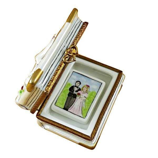 Wedding Book with Couple limoges box Porcelain Limoges French Trinket Box
