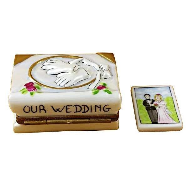 Wedding Book with Couple limoges box Porcelain Limoges French Trinket Box