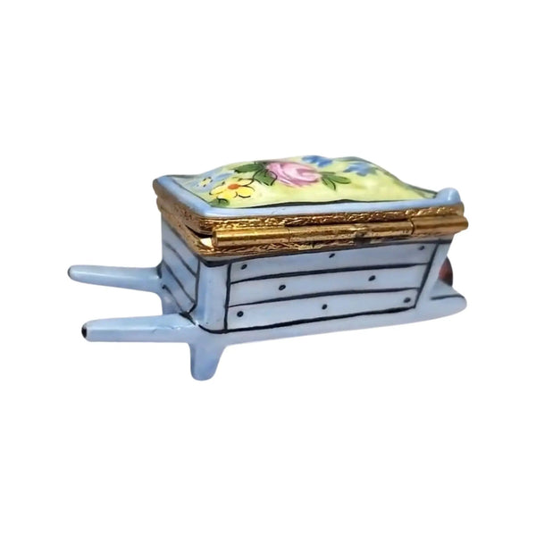 Wheel Barrow: Garden w Flower Porcelain Limoges garden flowers French Trinket Box