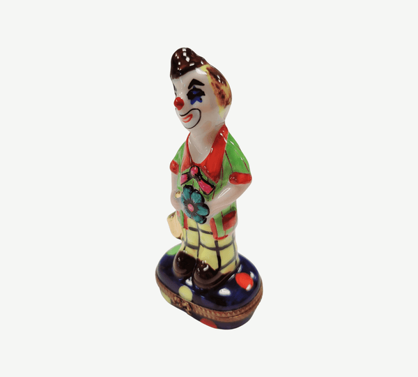 Whimsical Limoges Clown Figurine Porcelain Limoges Circus Clown French Trinket Box