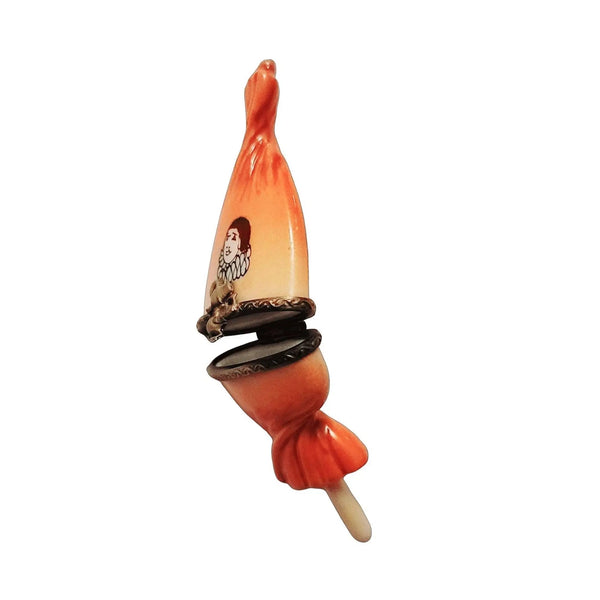 Whimsical Orange Clown Candy Box Porcelain Limoges Carnival Kids Dessert French Trinket Box