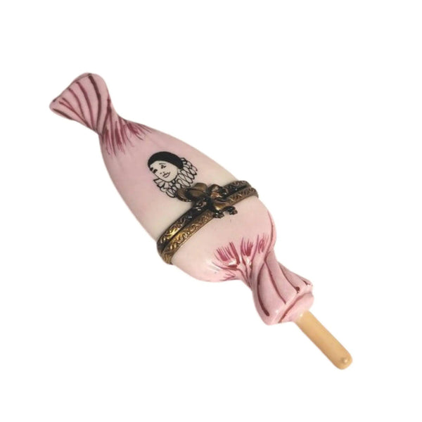 Whimsical Pink Clown Candy Box Porcelain Limoges Carnival Kids Dessert French Trinket Box