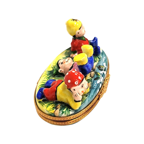 Whimsical Three Dwarfs Limoges Box Porcelain Limoges LIMOGES BOXES baby kids book French Trinket Box