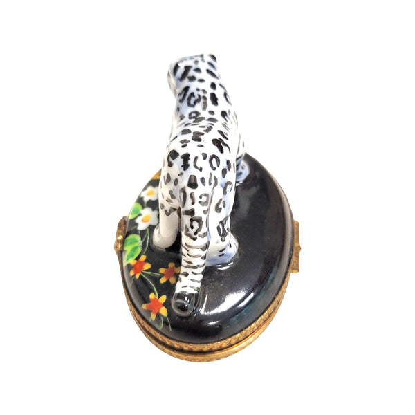 White Bengal Tiger Limoges Box Porcelain Limoges French Trinket Box