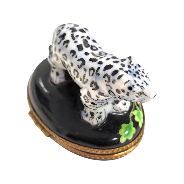 White Bengal Tiger Limoges Box Porcelain Limoges French Trinket Box