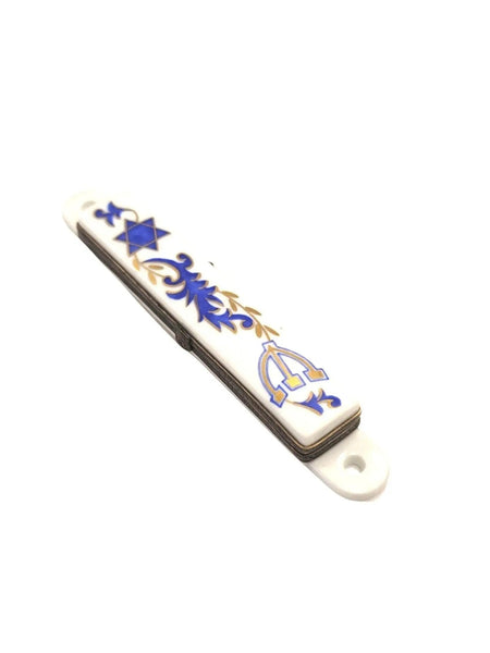 White Mezzuzah Limoges Box Porcelain Figurine-Religion LIMOGES BOXES jewish prayer religious dreidel-CH6D192