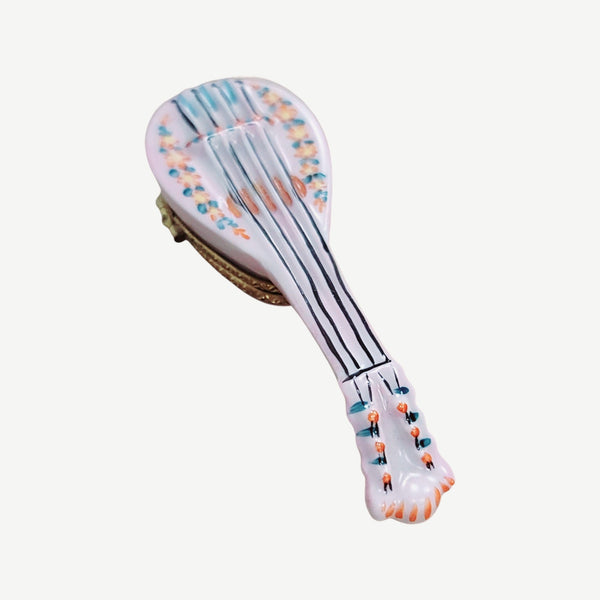 White Porcelain Mandolin Box Porcelain Limoges music limoges travel world French Trinket Box