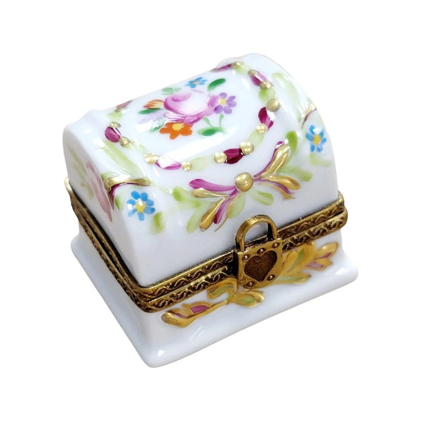 White Rose Adorned Trinket Box Porcelain Limoges furniture French Trinket Box