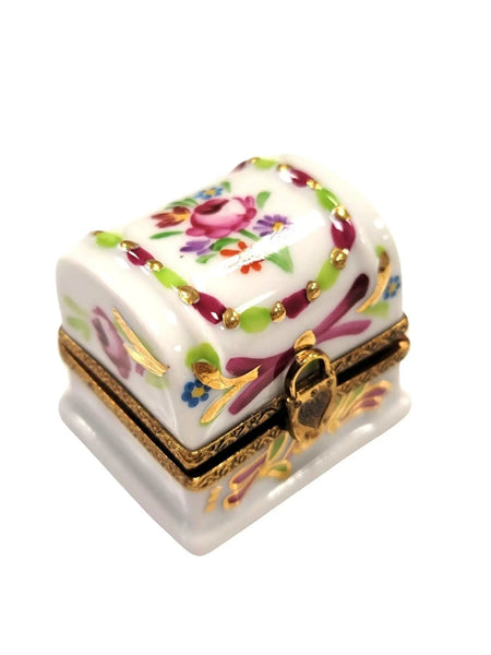 White Rose Adorned Trinket Box Porcelain Limoges furniture French Trinket Box