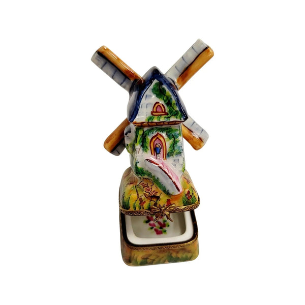 Windmill Delight Porcelain Treasure Porcelain Limoges Beach Ocean World Travel French Trinket Box
